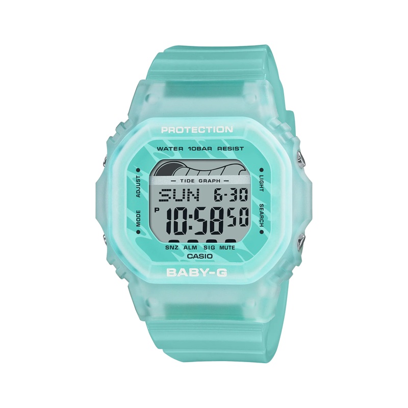 Baby-G Glide Digital Blue Green Resin Band Watch BLX565S-2D