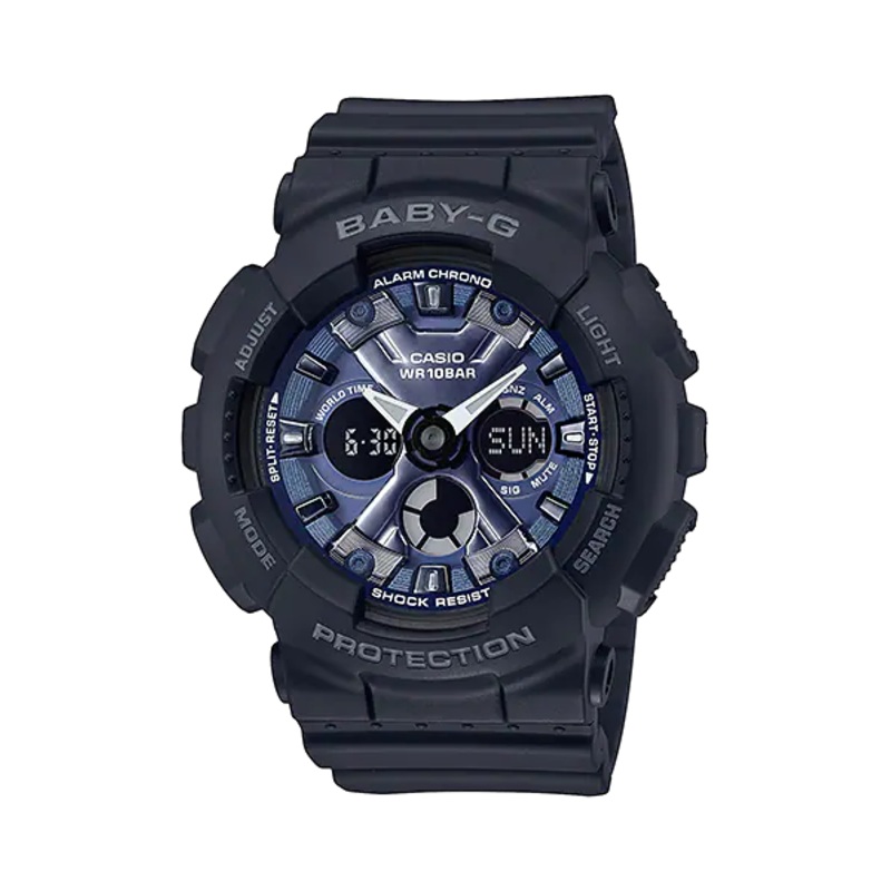 Baby-G Digital Analog Black Resin Band Watch BA130-1A2