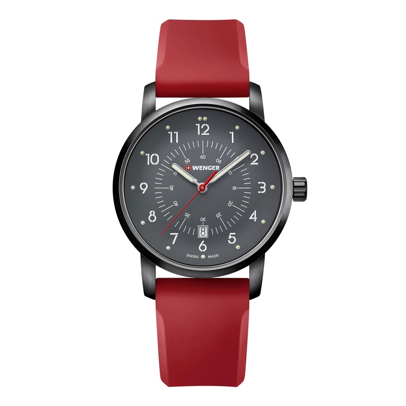 Wenger Avenue Black Dial Silicone Watch 01.1641.117