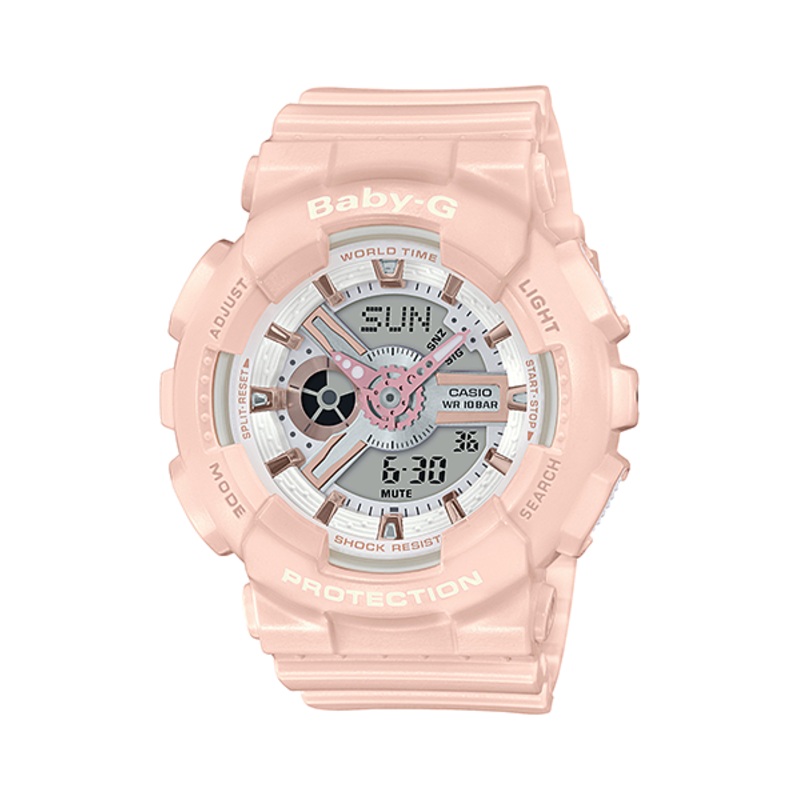 Baby-G DUO Rose Gold Accent Pink Watch BA110RG-4A