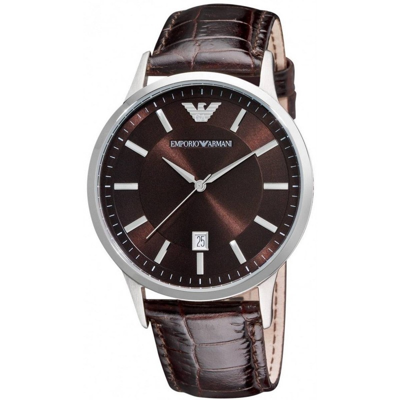 Armani Emporio Men’s Brown Leather Swiss Quartz Watch AR2413