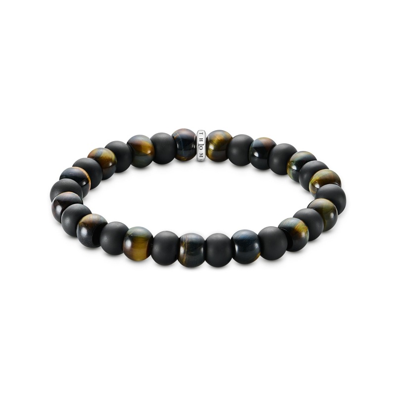 THOMAS SABO Bracelet with obsidian and tiger’s eye beads