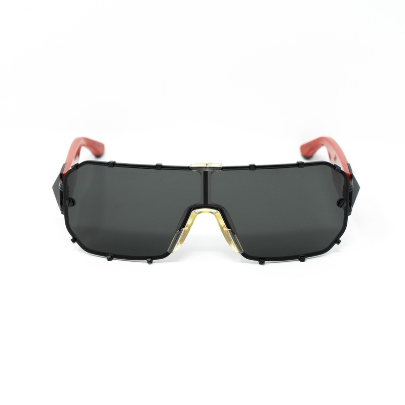 Giles Deacon Sunglasses Shield Red and Dark Grey
