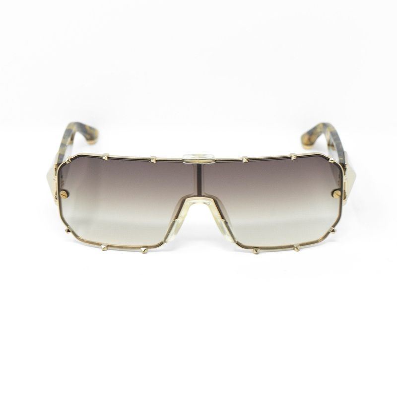 Giles Deacon Sunglasses Shield Tortoise Shell and Brown