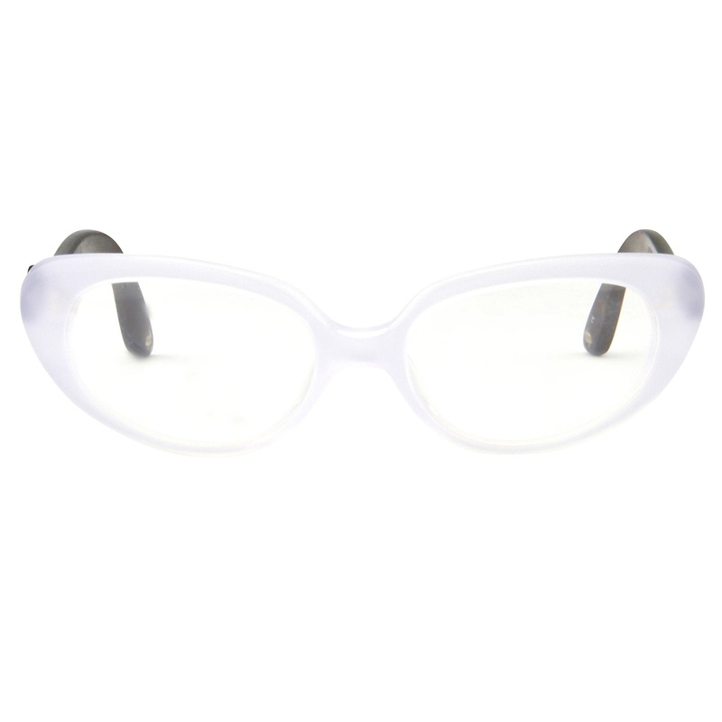 Oscar De La Renta Eyeglasses Sandalwood Cat Eye Ivory and Clear