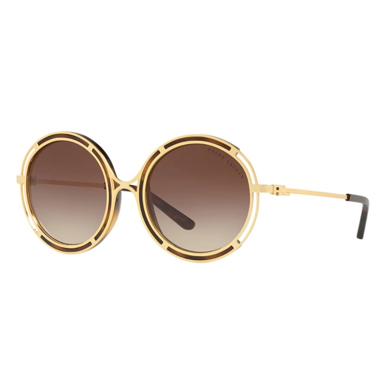 Ralph Lauren Women’s Sunglasses Oversized Round Gold/Brown RL7060 934813