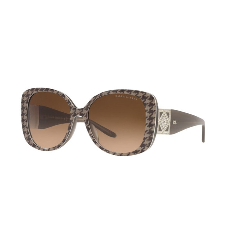 Ralph Lauren Women’s Sunglasses Oversized Square Beige Houndstooth RL8196BU 599874