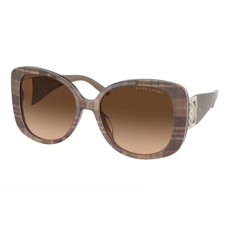 Ralph Lauren Women’s Sunglasses Oversized Square Striped Havana RL8196BU 599974