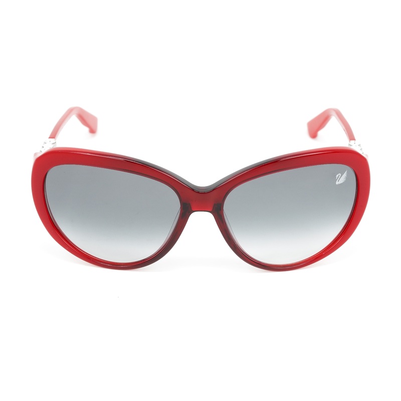 Swarovski Destiny Oversized Women’s Sunglasses Red Full Rim Grey SK0067/S 68B