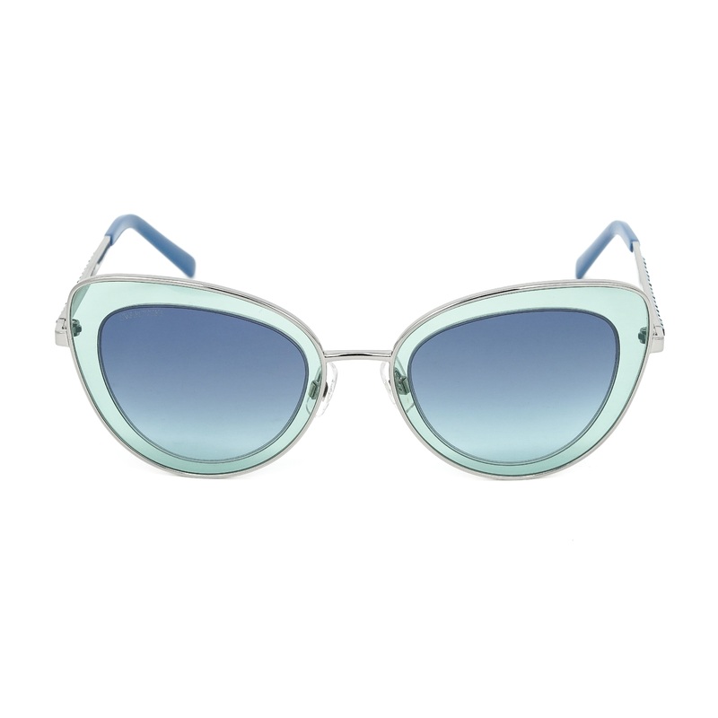 Swarovski Women’s Sunglasses Cat Eye Green Blue SK0144/S 14W