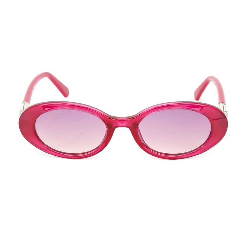Swarovski Women’s Sunglasses Oval Translucent Fuchsia Pink SK0258/S 75Z