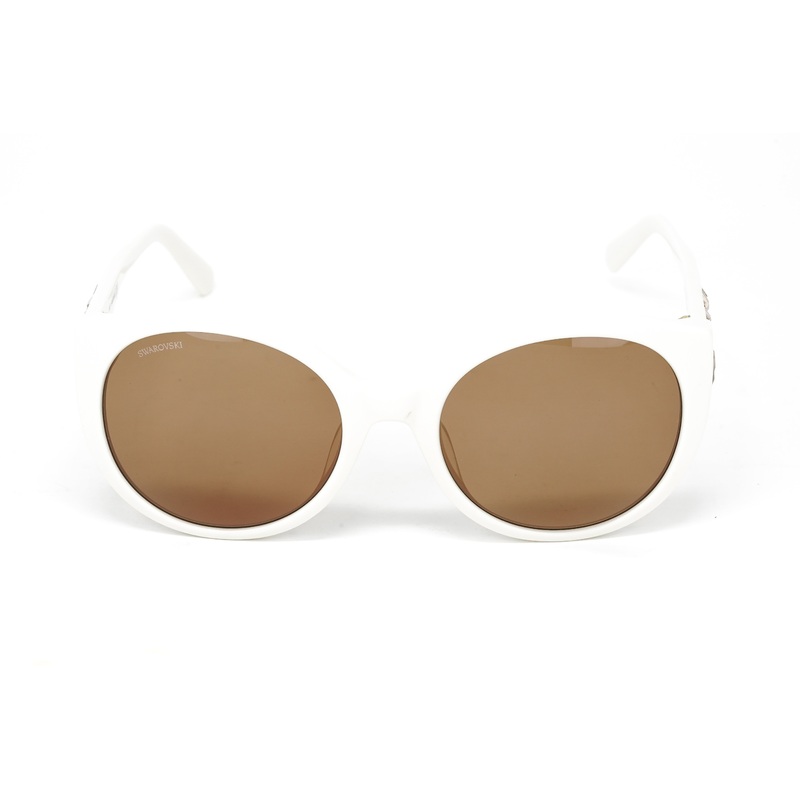 Swarovski Women’s Sunglasses Round Cat Eye Cream Brown SK0174 21E