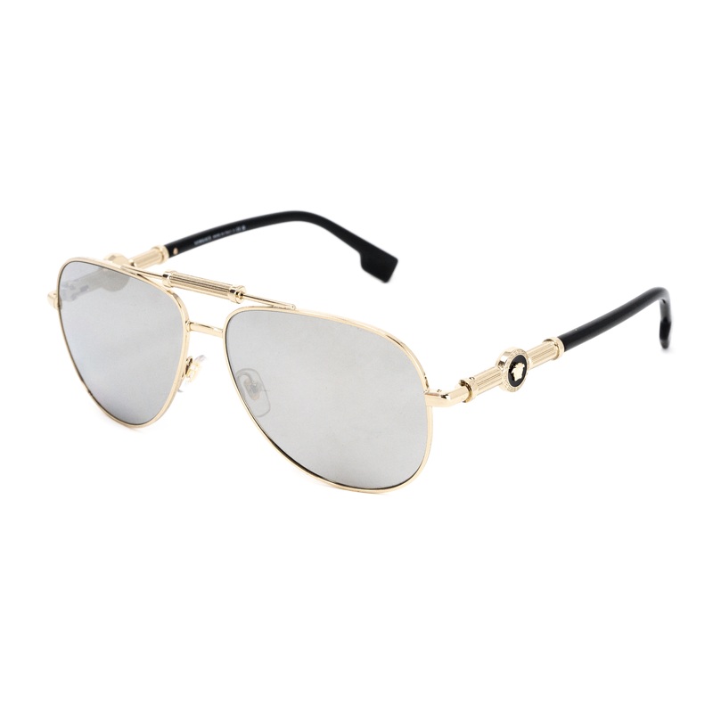 Versace Unisex Sunglasses Pilot Pale Gold VE2236 12526G