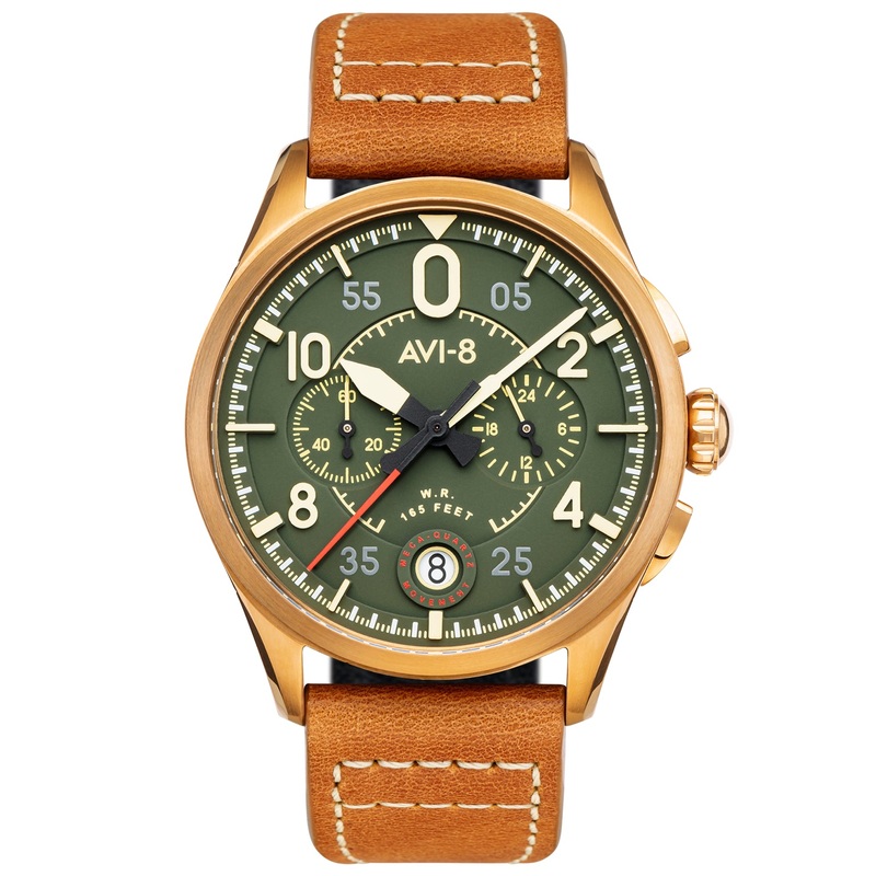 AVI-8 Spitfire Lock Men’s Green Bronze Chronograph Watch AV-4089-02