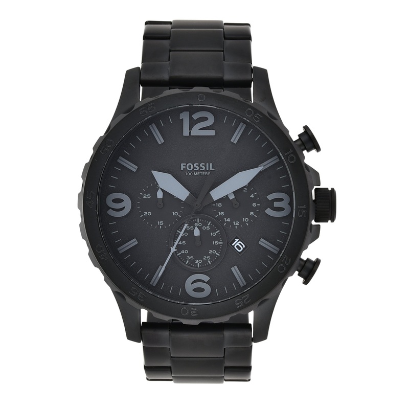 Adventure-Ready Fossil Nate Black Dial Chronograph Men’s Watch JR1401