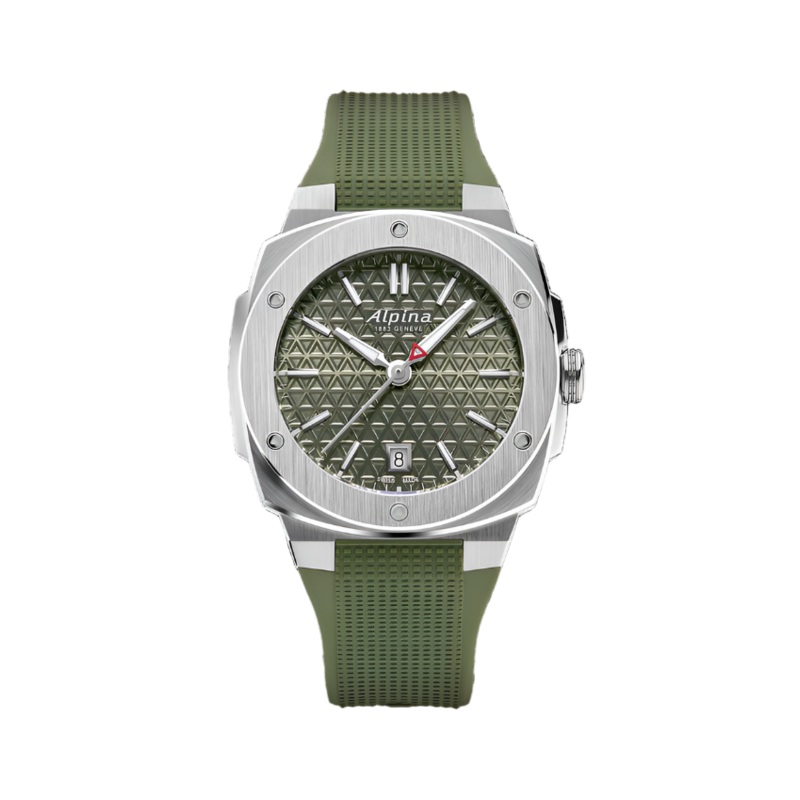 Alpina Alpiner Green Dial Rubber Strap Watch AL-220K2AE6