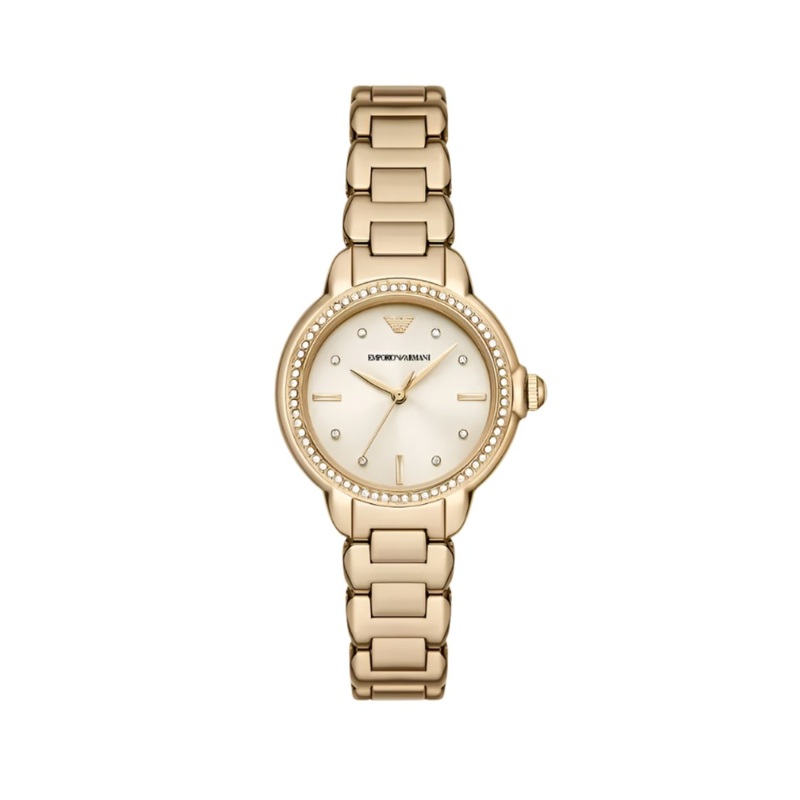 Armani Gold Tone Stainless Steel Watch with Cream Dial AR11609