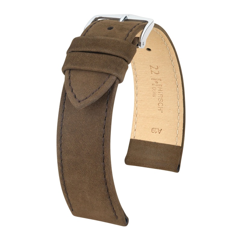 Hirsch Osiris Long Brown Leather Band