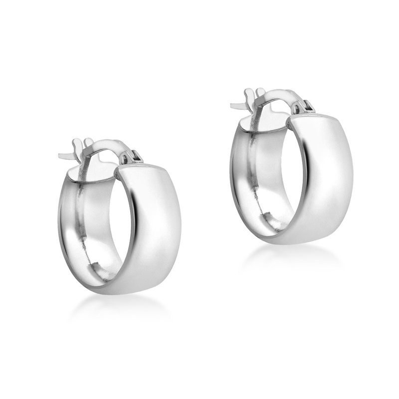 9K White Gold Hallow Hoop Earrings