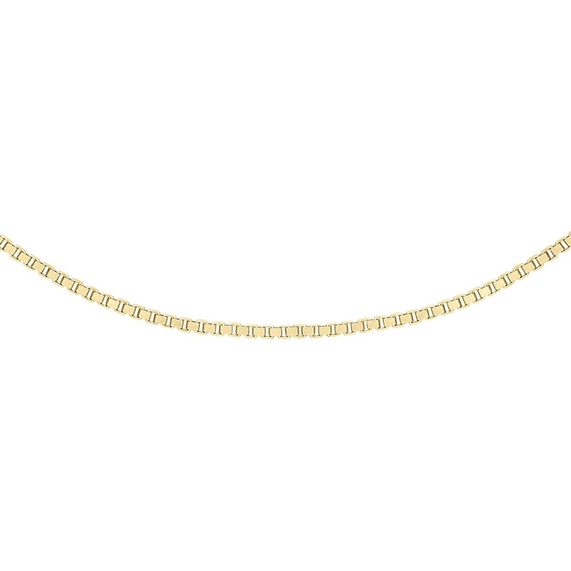 9K Yellow Gold Adjustable Venetian Box Chain 40-45cm
