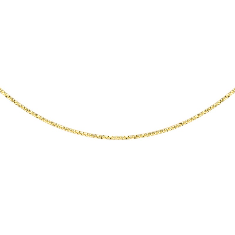 9K Yellow Gold Diamond Cut Box Chain 40cm