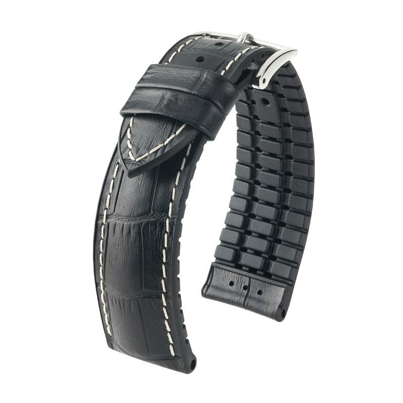Hirsch George L Natural Black Leather Band