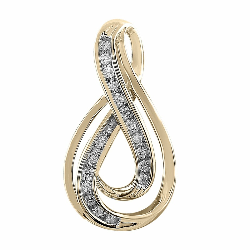 Pendant With 0.10ct Diamonds In 9K Yellow Gold