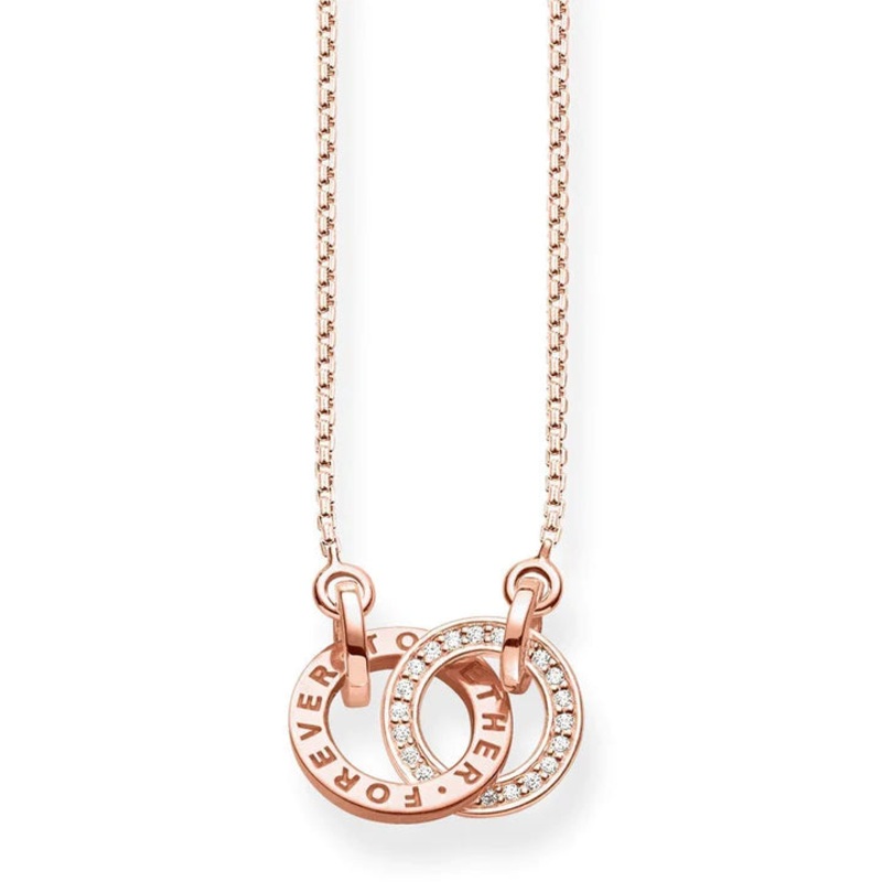 Thomas Sabo Together Rings Rose Gold Plated Necklace 40-45cm