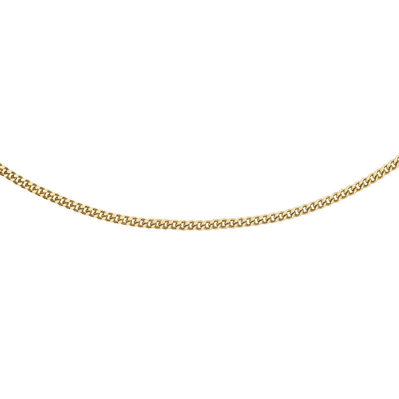 9ct Yellow Gold Diamond Cut Curb Chain 51cm