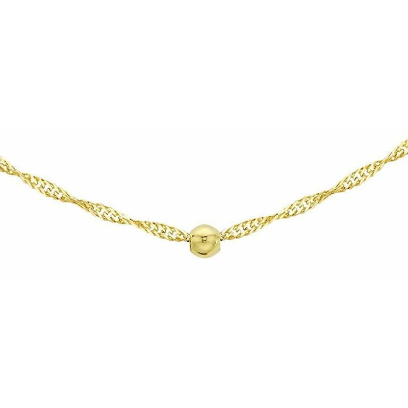 9ct Yellow Gold Solid Ball Twist Necklace 45cm