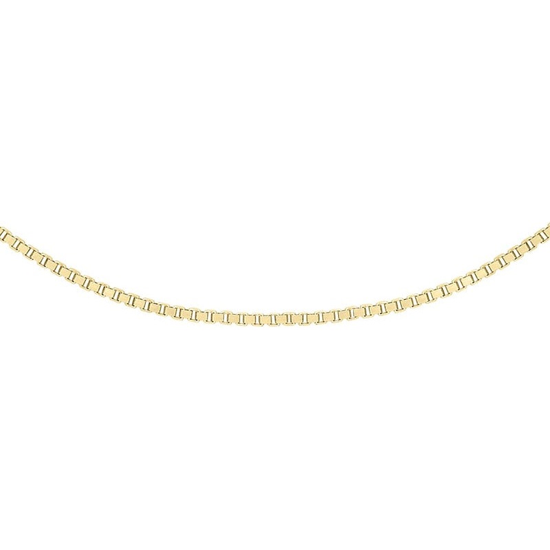 9K Yellow Gold Adjustable Venetian Box Chain 45-50cm