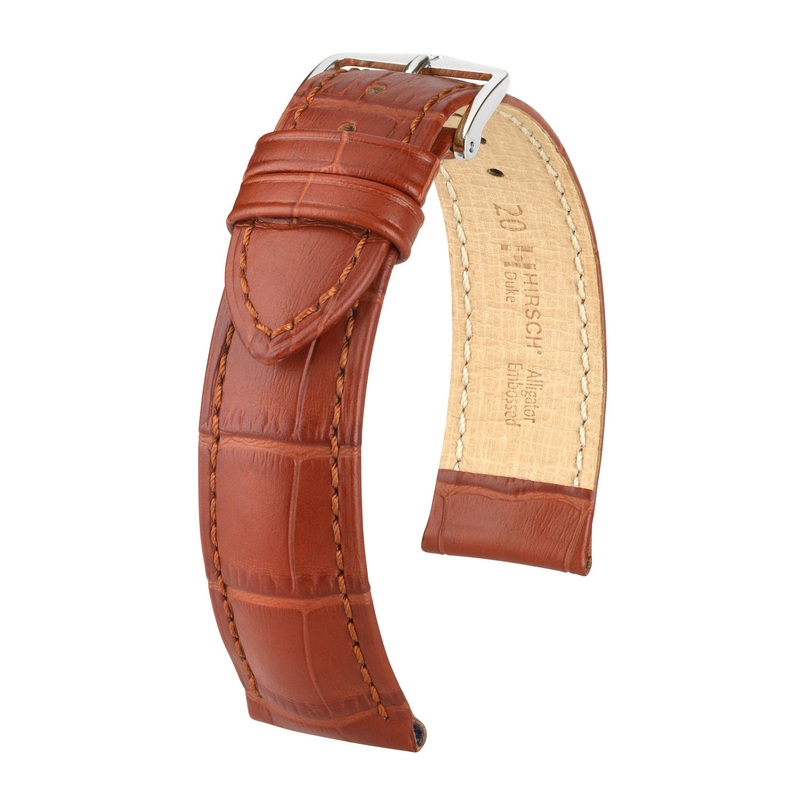 Hirsch Duke L Sturdy Golden Brown Leather Band