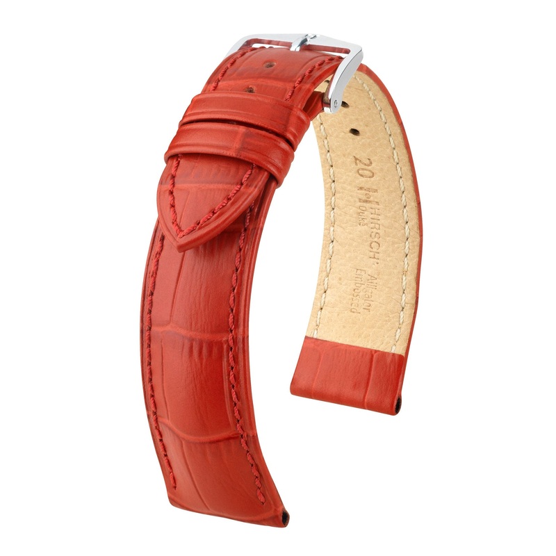 Hirsch Duke M Sturdy Red Leather Band