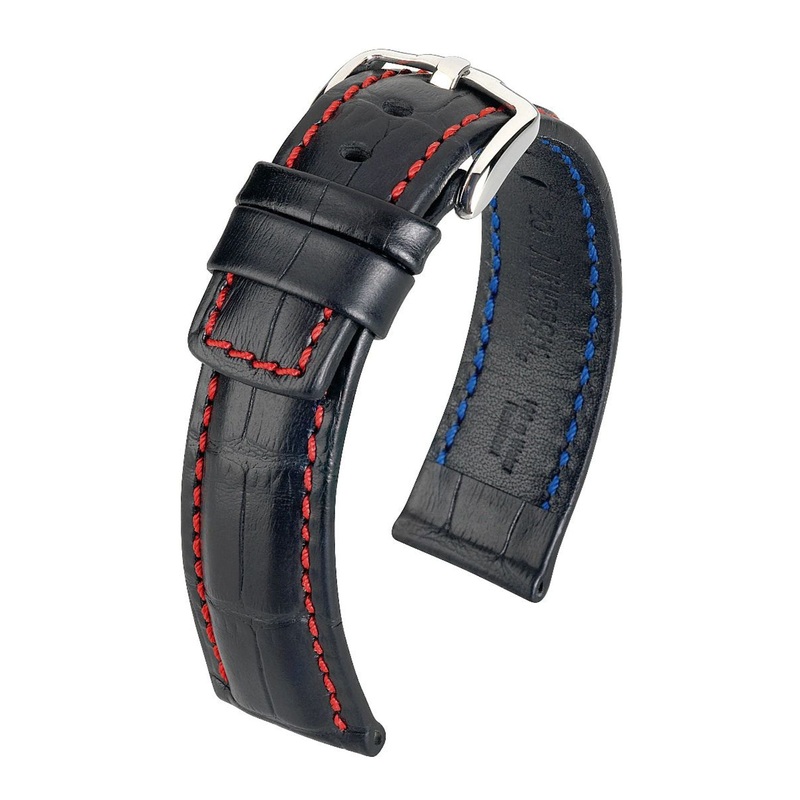 Hirsch Grand Duke Long Black Leather Band