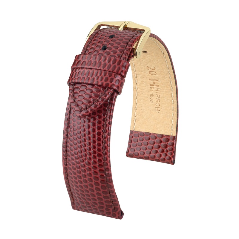 Hirsch Rainbow Medium Burgundy Leather Band