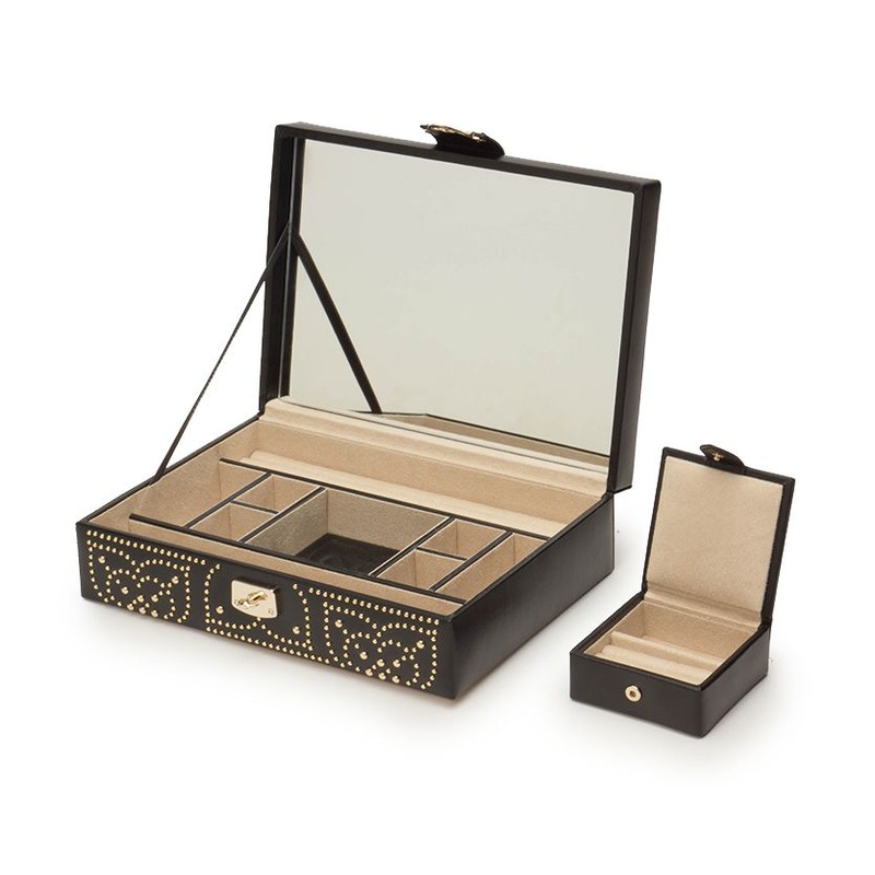 Marrakesh Gold-Studded Leather Jewelry Case by WOLF