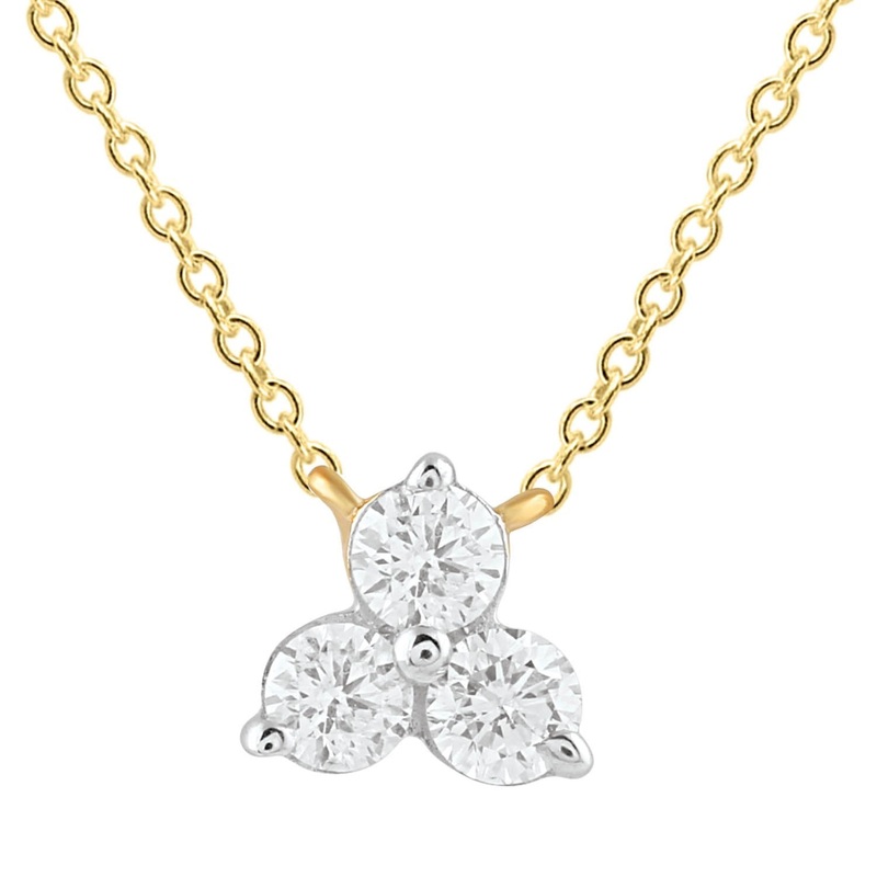 Necklace With 0.15ct Diamonds In 9K Yellow Gold