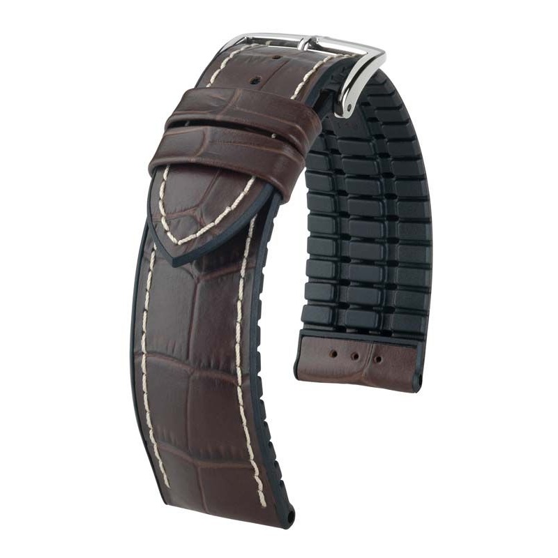 Hirsch George L Natural Brown and Black Leather Band