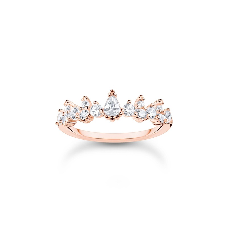 THOMAS SABO Ring ice crystals rose gold
