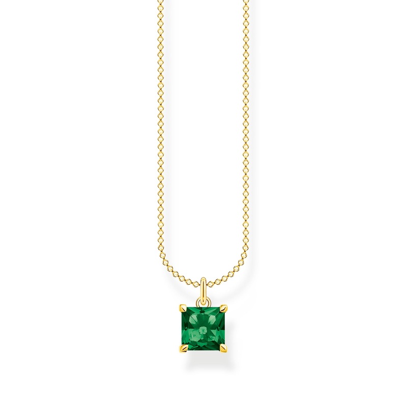 THOMAS SABO Necklace with green stone gold