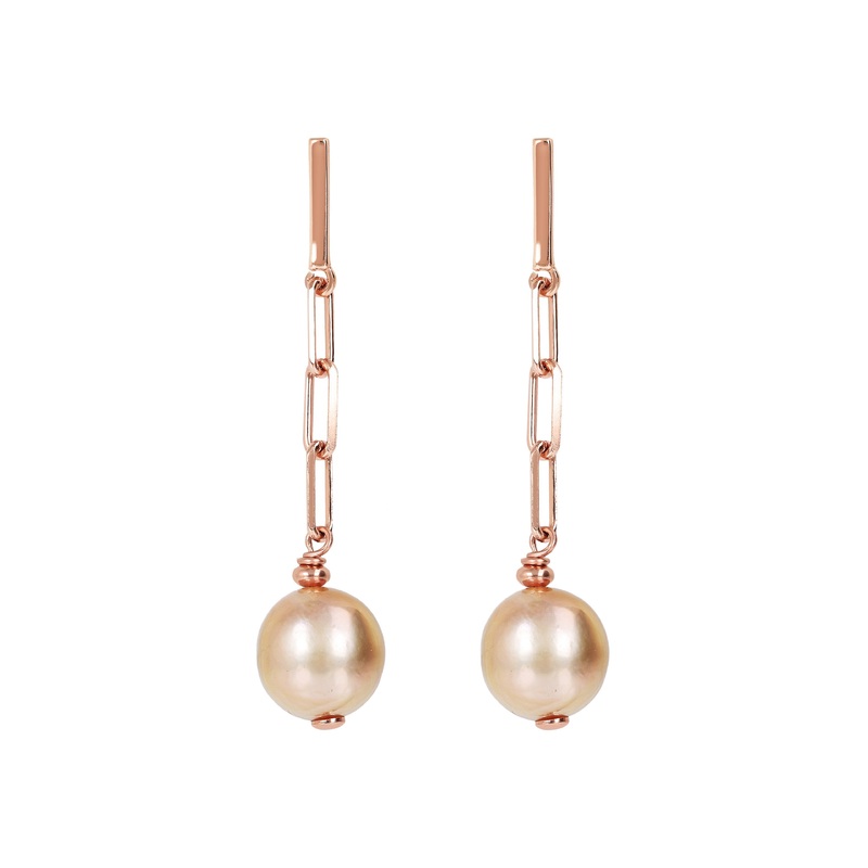 Bronzallure Maxima Pastel Pearls and Chain Earrings