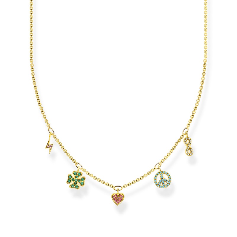 Thomas Sabo Necklace With Symbols Multicoloured Gold