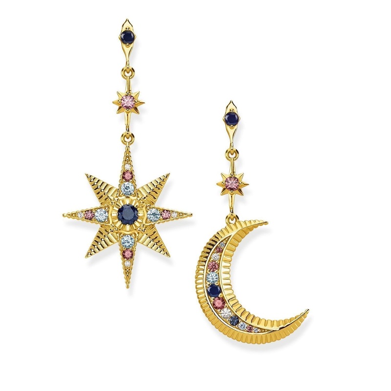 Thomas Sabo Royalty Star & Moon Earrings  – Gold