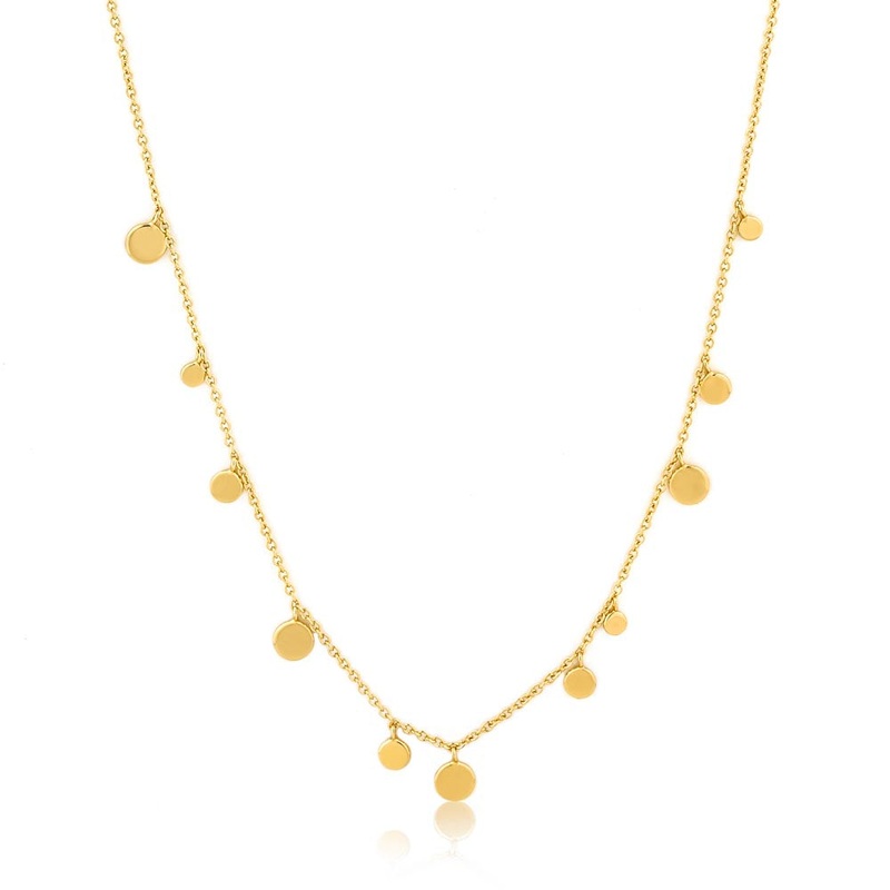 Ania Haie Geometry Mixed Discs Necklace – Gold