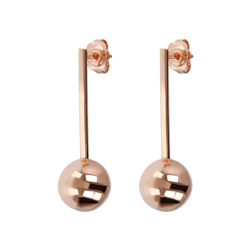 Bronzallure Long Earrings Ball Golden Ros