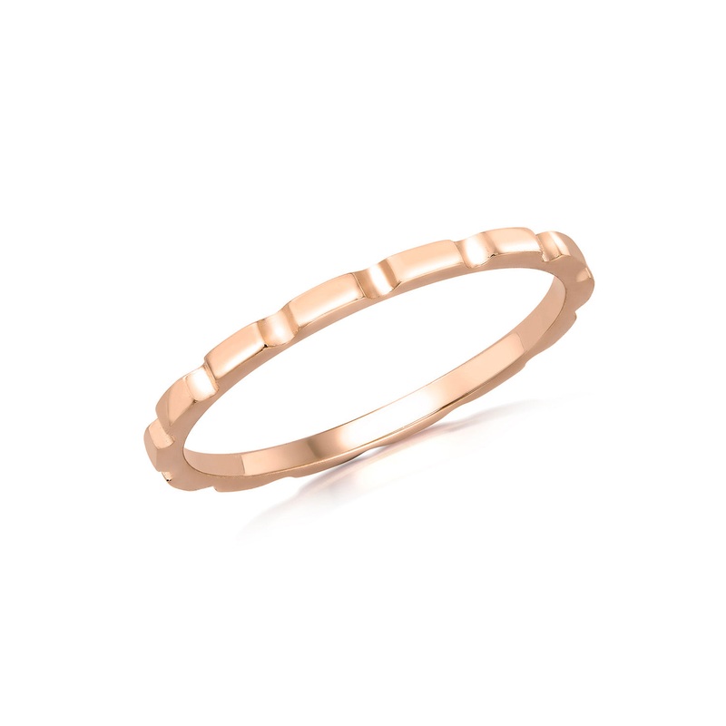 9K Rose Gold Brick Stacker Band