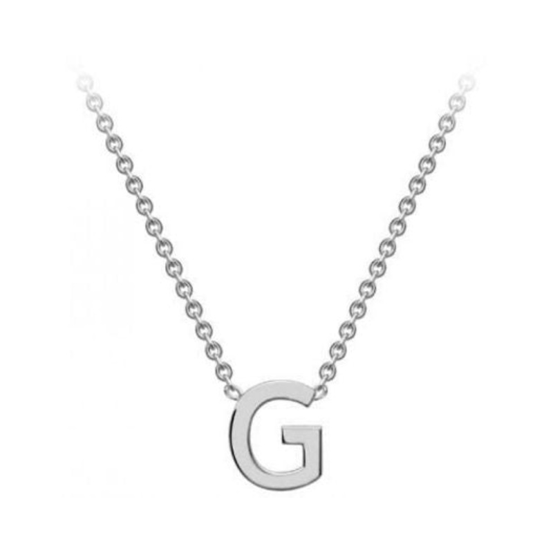 9K White Gold ‘G’ Initial Adjustable Letter Necklace 38/43cm