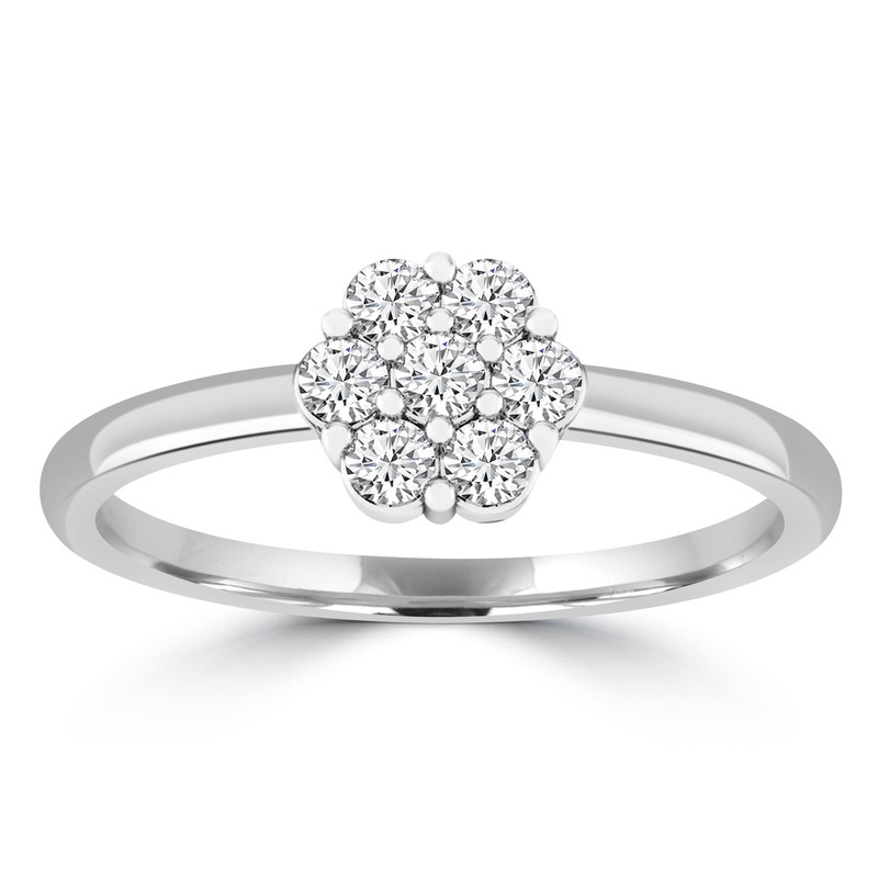 0.25ct GH I1 Diamond Ring in 9K White Gold