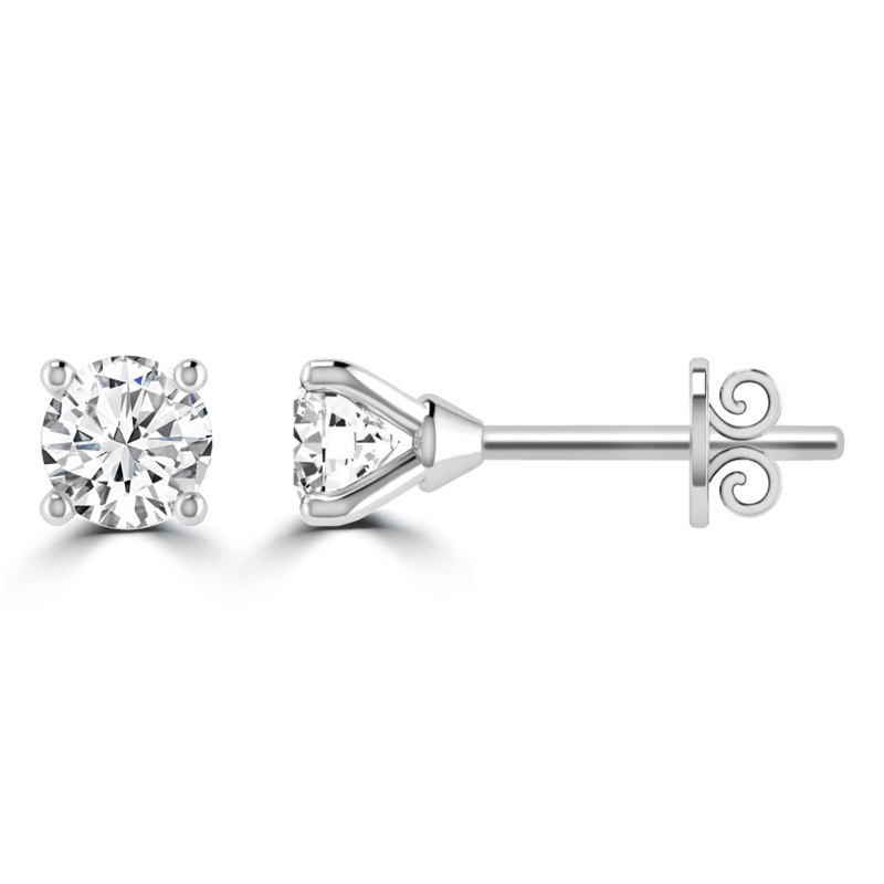 0.50ct GH I1 Diamond 4 Claw Studs in 9K White Gold
