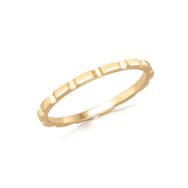 9K Yellow Gold Brick Stacker Ring